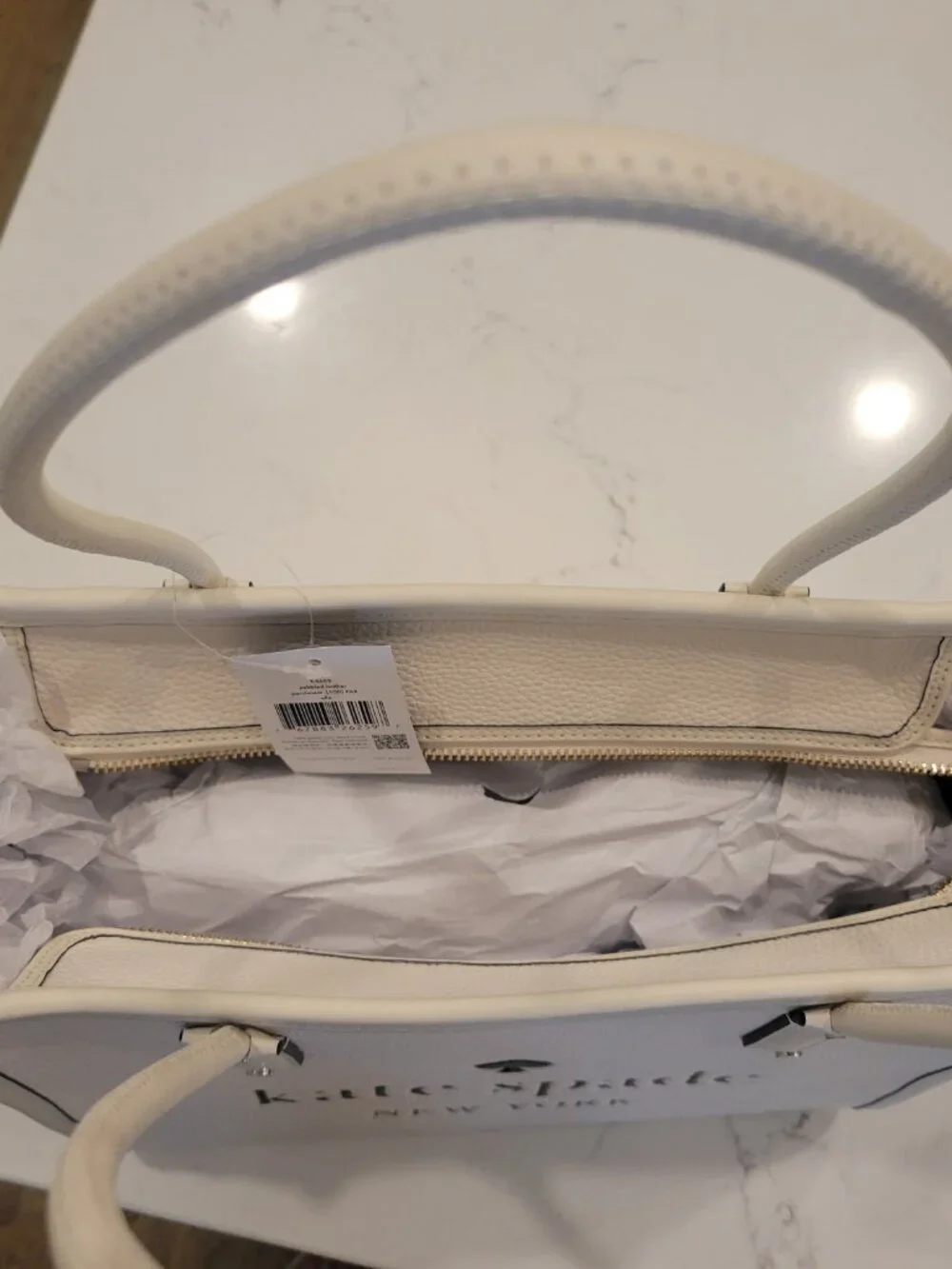 NWT Kate Spade ELLA Large Cream\White Pebbled Leather Tote